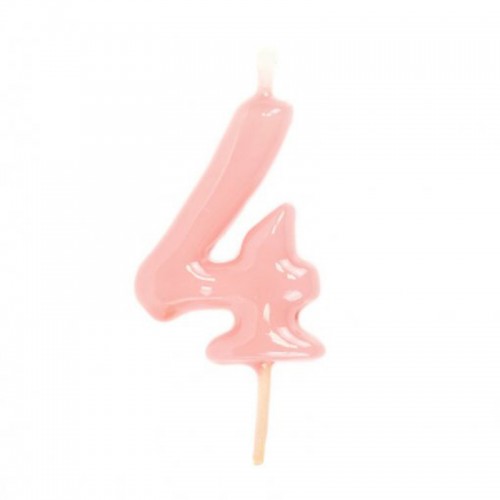 Vela Número 4 Rosa Claro